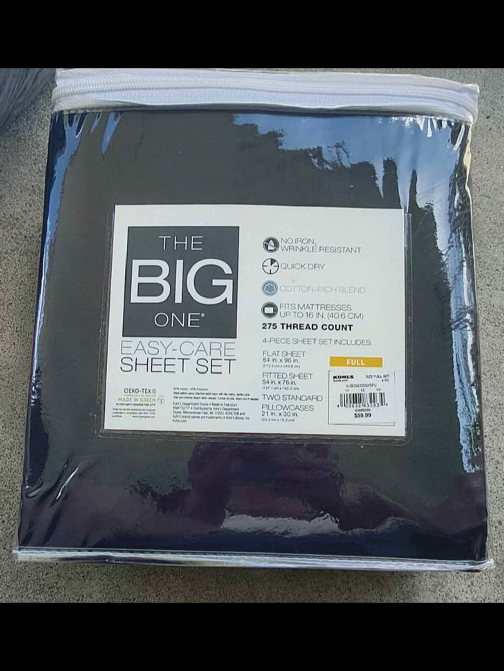 The Big One Easy-Care Sheet Set - Navy Blue Full
